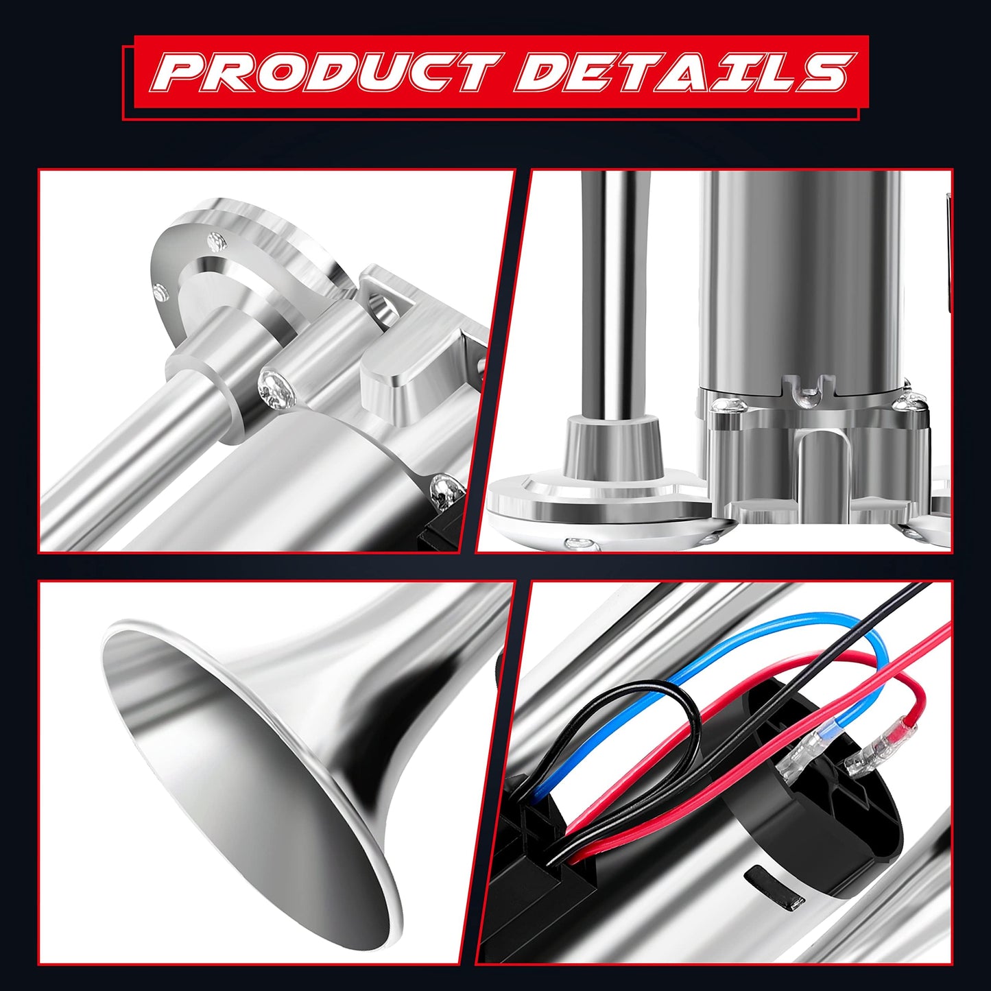 🔥150DB Air Train Horn Kit with Compressor