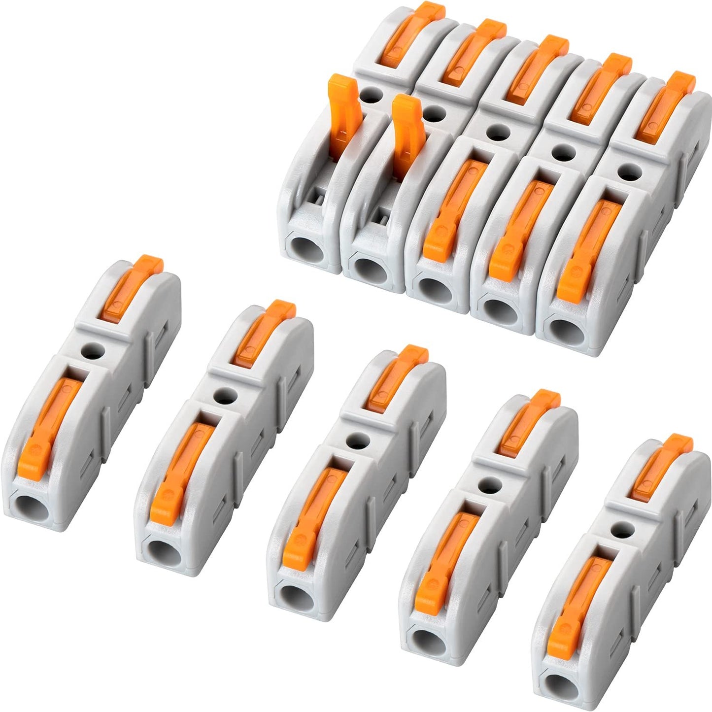 Universal Quick Lever Electrical Wire Connectors (24-12 AWG) + Wire Stripper