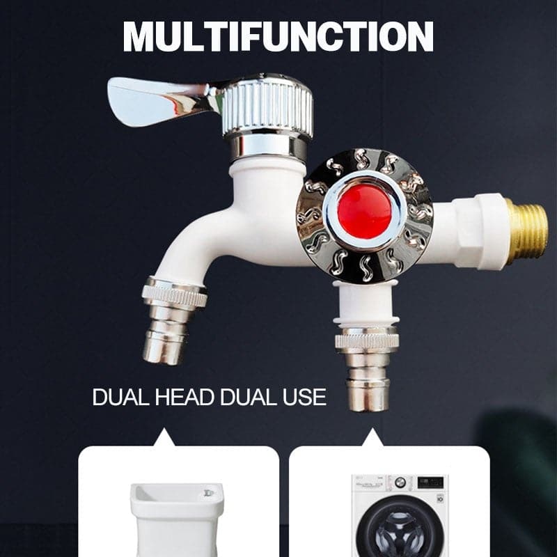 A very convenient double-outlet faucet