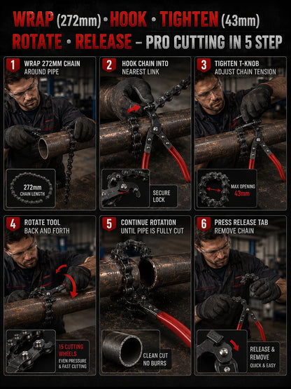 🔥LAST DAY 49% OFF – 🛠️ Heavy-Duty Exhaust Pipe Chain Cutter | Fast, Clean & Precise Cuts Every Time