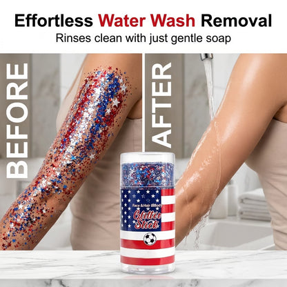 🎉News Last Day 49%off💯- 3-in-1 patriotic glow red white blue glitter body stick