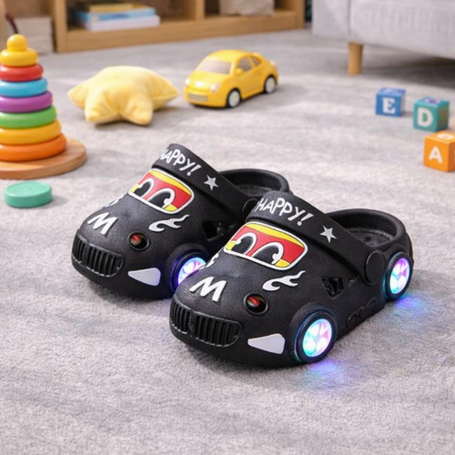FlashWheels-Cute Cartoon Car Slippers with Colorful Lights and Anti-Slip Sole