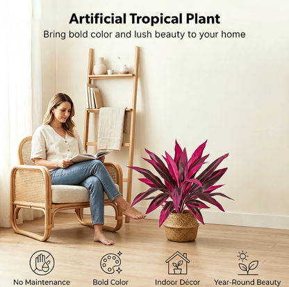 🔥LAST DAY 49% OFF - Artificial Boston Fern & Dragon's Blood Tree Plants