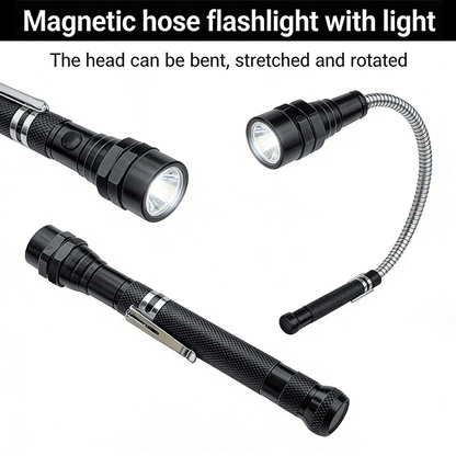 Flexible Telescopic LED Flashlight with Magnetic Tip 🔦