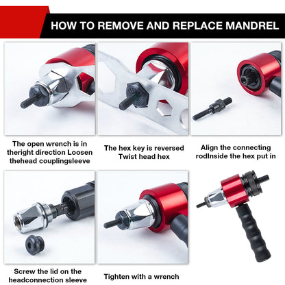 M3-M8 Electric Rivet Gun Adapter Kit-Free Shipping💯