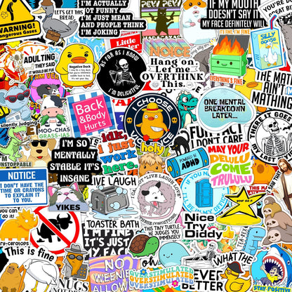 🔥🔥150Pcs Blue Collar Funny Stickers 👷‍♂️