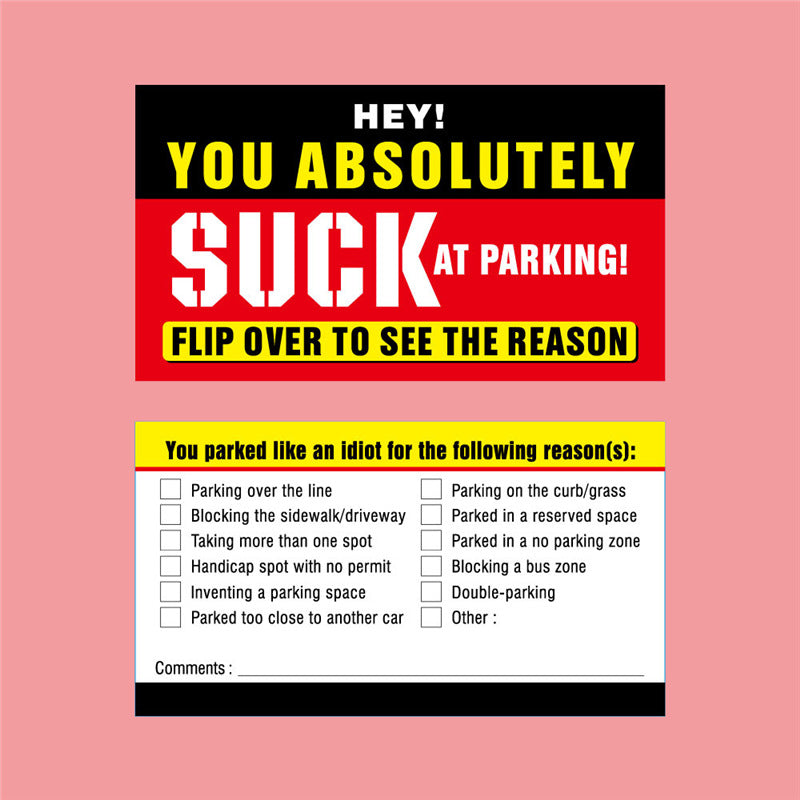 You Parked Like an Id10t Cards (100 cards)