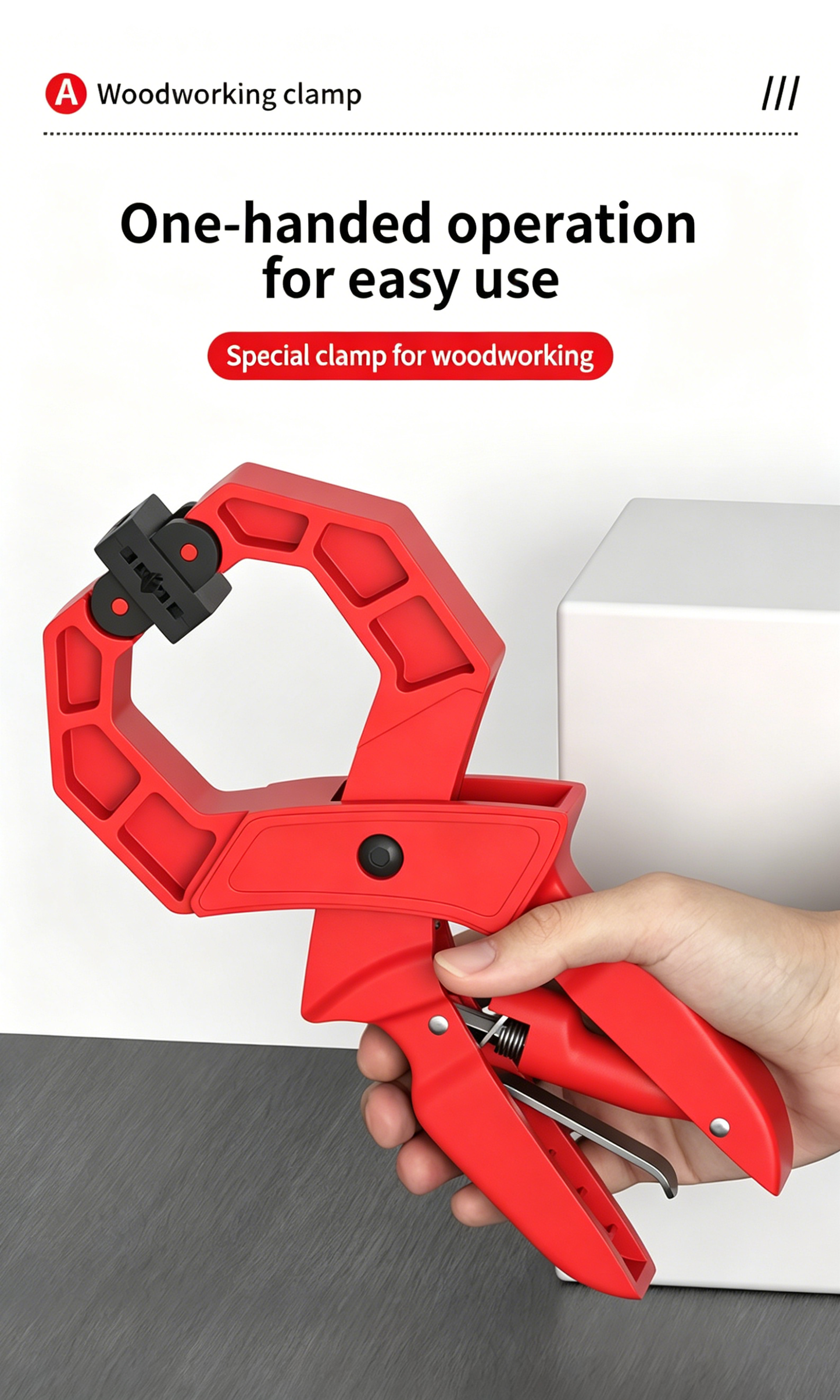 🛠️ Quick-Grip One-Handed Woodworking Clamp - Heavy Duty Spring Clamp
