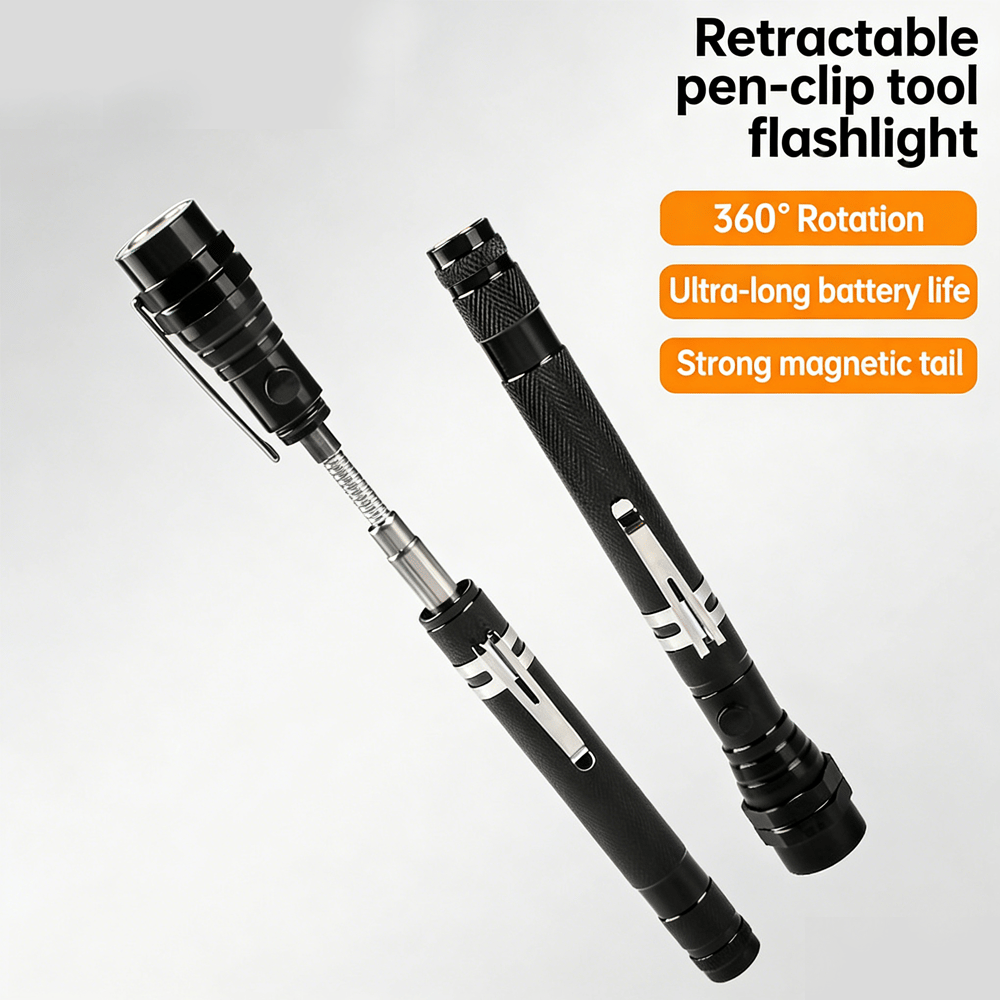 Flexible Telescopic LED Flashlight with Magnetic Tip 🔦