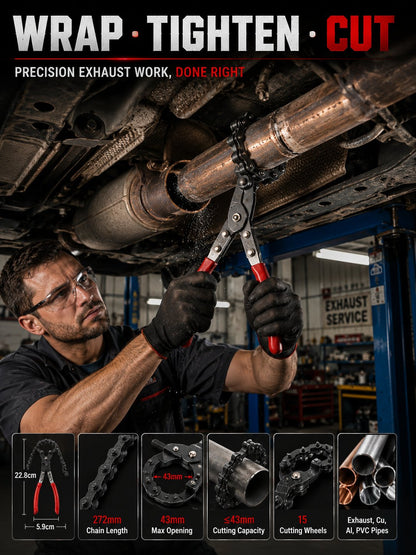 🔥LAST DAY 49% OFF – 🛠️ Heavy-Duty Exhaust Pipe Chain Cutter | Fast, Clean & Precise Cuts Every Time