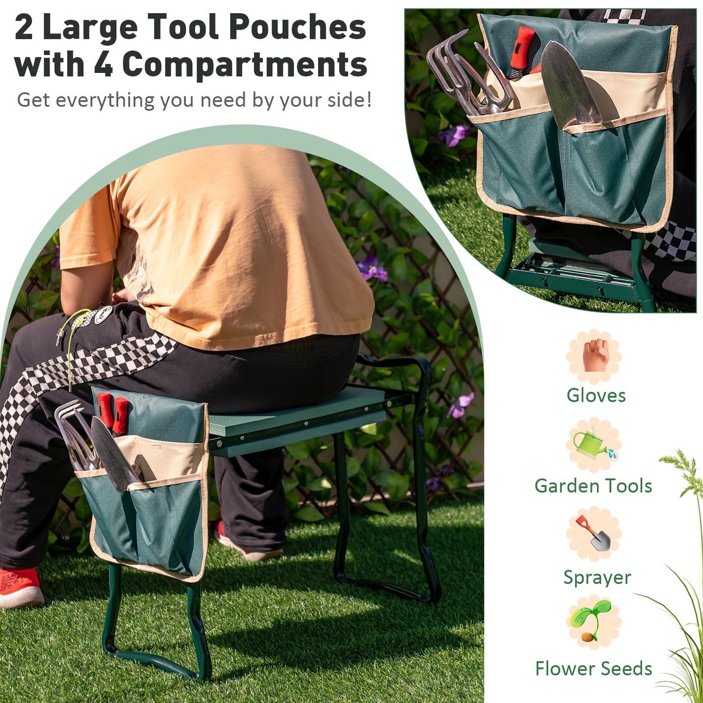 Upgraded Garden Kneeler and Seat with Soft Pad