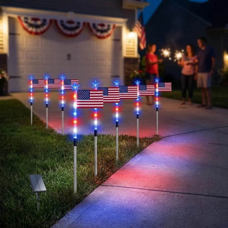 🇺🇸Independence Day Promotion-2-Piece Flag Light Set (4th of July Decorations with 8 Lighting Modes)