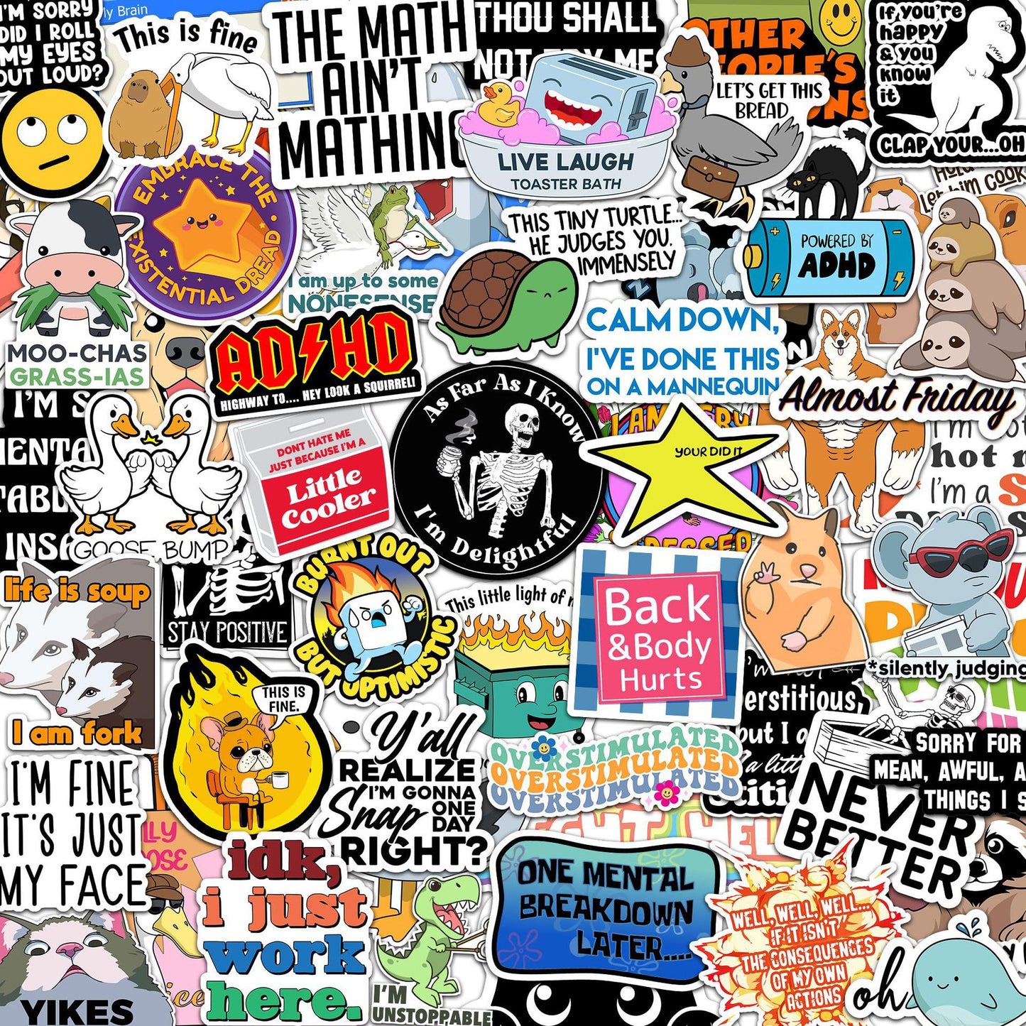 🔥🔥150Pcs Blue Collar Funny Stickers 👷‍♂️