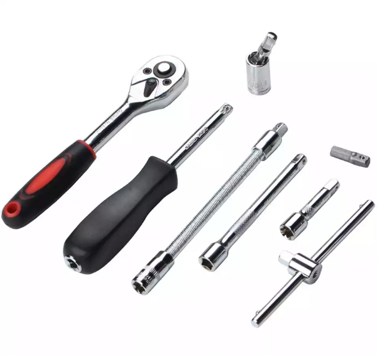 46 Pieces 1/4 Inch Ratchet Socket Repair Wrench Tool Box Set