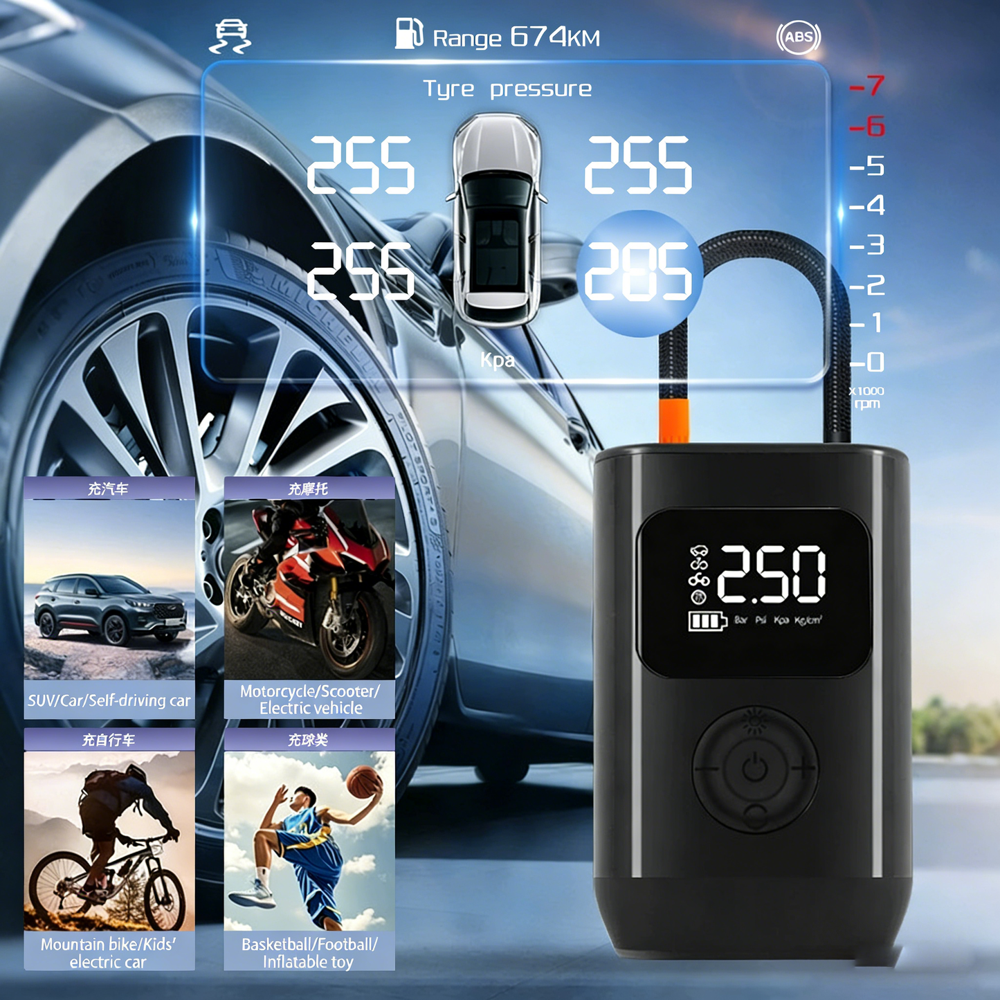 ✨Multi-functional Portable Air Compressor