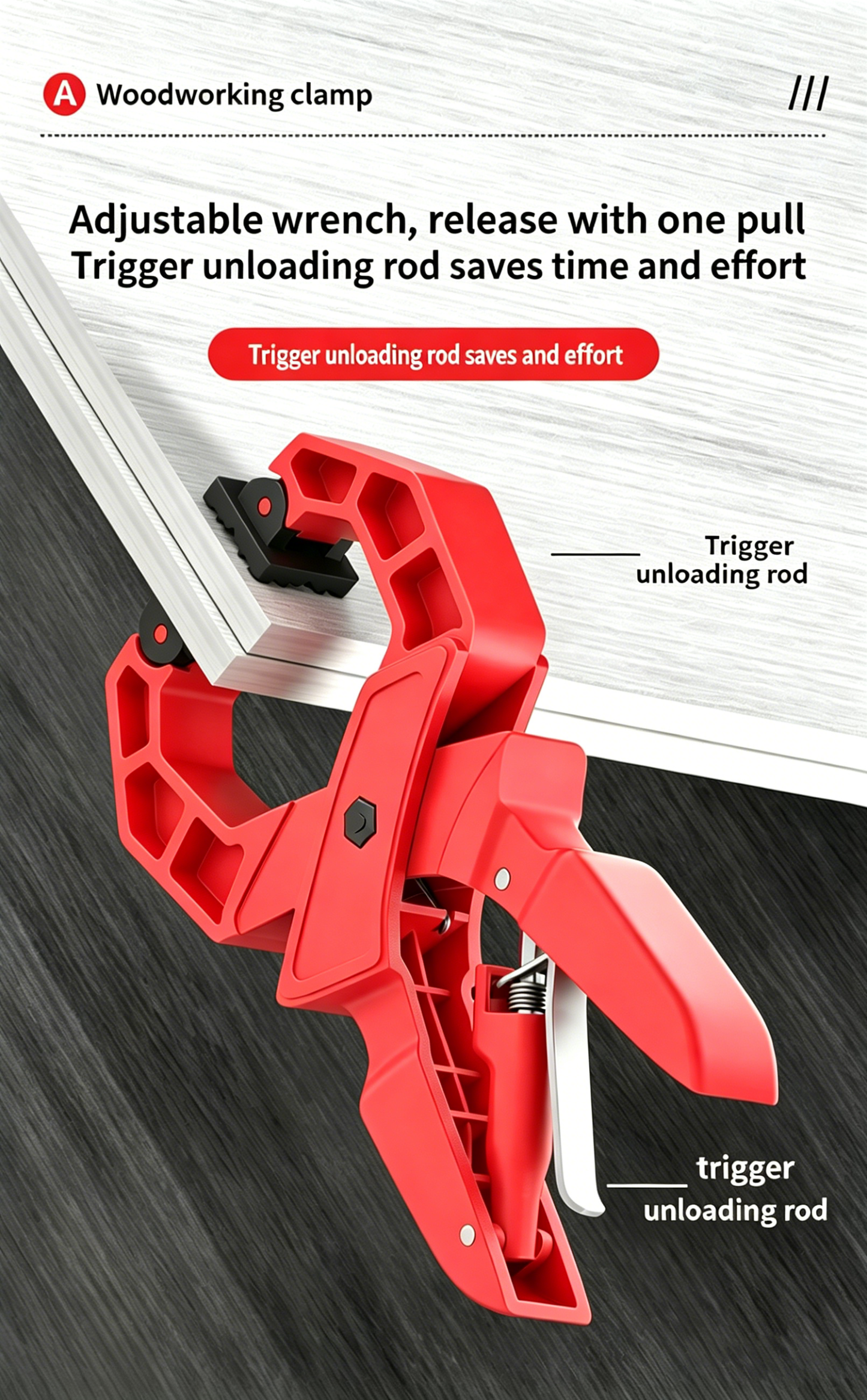 🛠️ Quick-Grip One-Handed Woodworking Clamp - Heavy Duty Spring Clamp