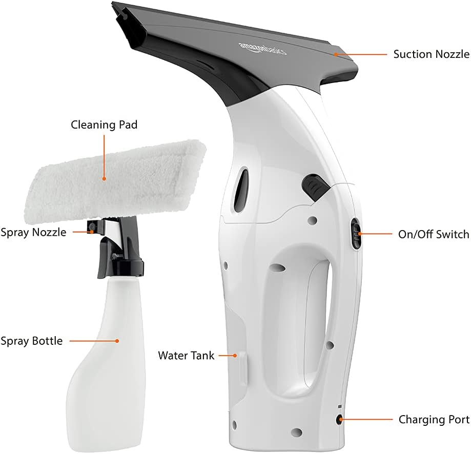 Cordless, rechargeable, automatic portable glass cleaner