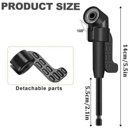 6Pcs Right Angle Drill Attachment Set with 105° Angle Drill Adapter and Impact Grade Socket Adapter
