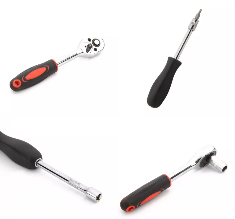 46 Pieces 1/4 Inch Ratchet Socket Repair Wrench Tool Box Set