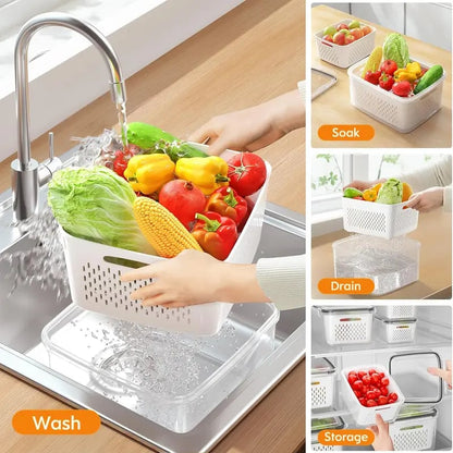 The Ultimate 5-Piece 4-in-1 Produce Saver & Fridge Organizer Set