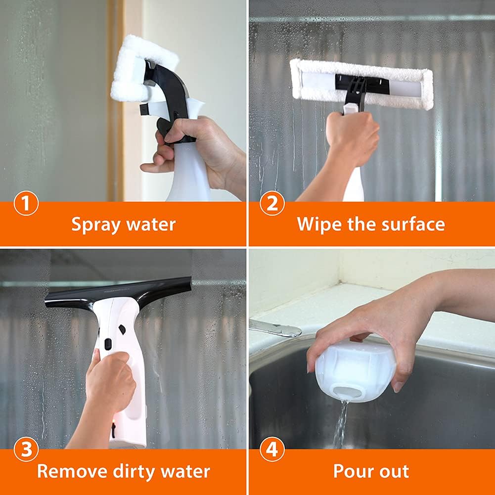 Cordless, rechargeable, automatic portable glass cleaner