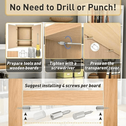 40 Count Self-Tapping Screws,Shelf Support Pegs,Shelf Pins with Non-Slip Sleeve