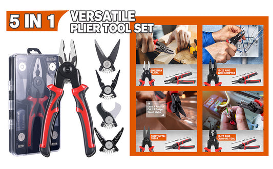 🛠️ 5-in-1 Interchangeable Pliers Tool Set