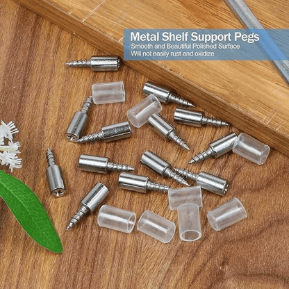40 Count Self-Tapping Screws,Shelf Support Pegs,Shelf Pins with Non-Slip Sleeve