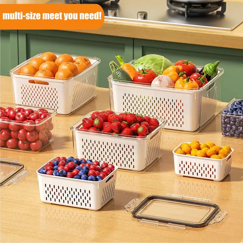 The Ultimate 5-Piece 4-in-1 Produce Saver & Fridge Organizer Set