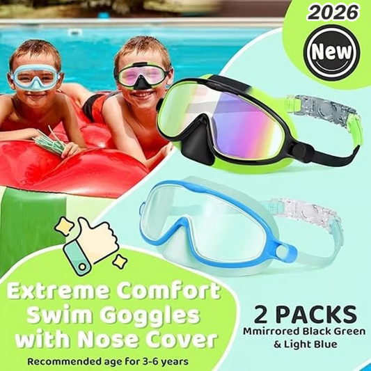 🏊‍♀️Last Day Buy 1 Get 1 Free🏊‍♀️HD children's large frame waterproof and anti-fog swimming goggles