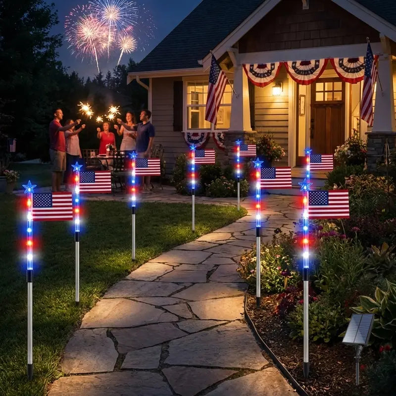 🇺🇸Independence Day Promotion-2-Piece Flag Light Set (4th of July Decorations with 8 Lighting Modes)