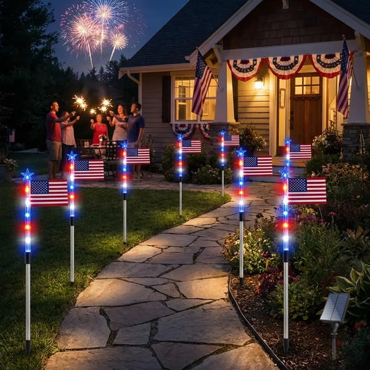 🇺🇸Independence Day Promotion-2-Piece Flag Light Set (4th of July Decorations with 8 Lighting Modes)