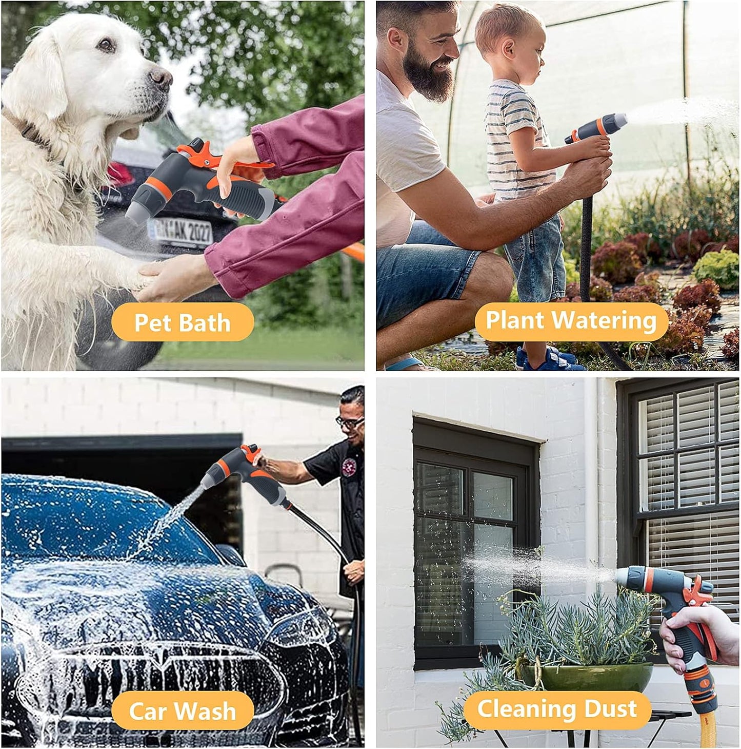 8 Patterns High Pressure Garden Hose Spray Gun Set