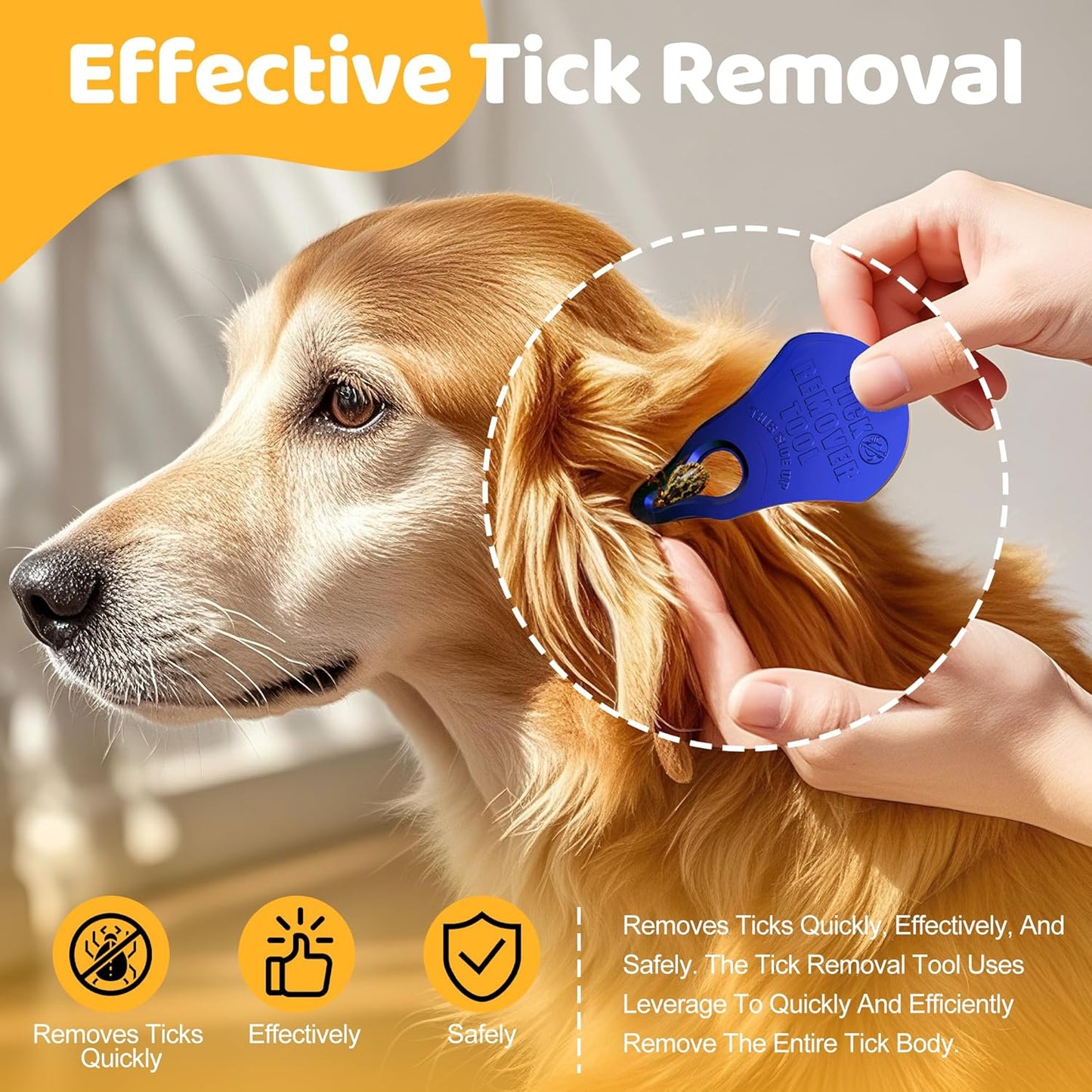 Tick Removal Tool - Safe, Portable & Durable Tick Remover for Humans & Pets