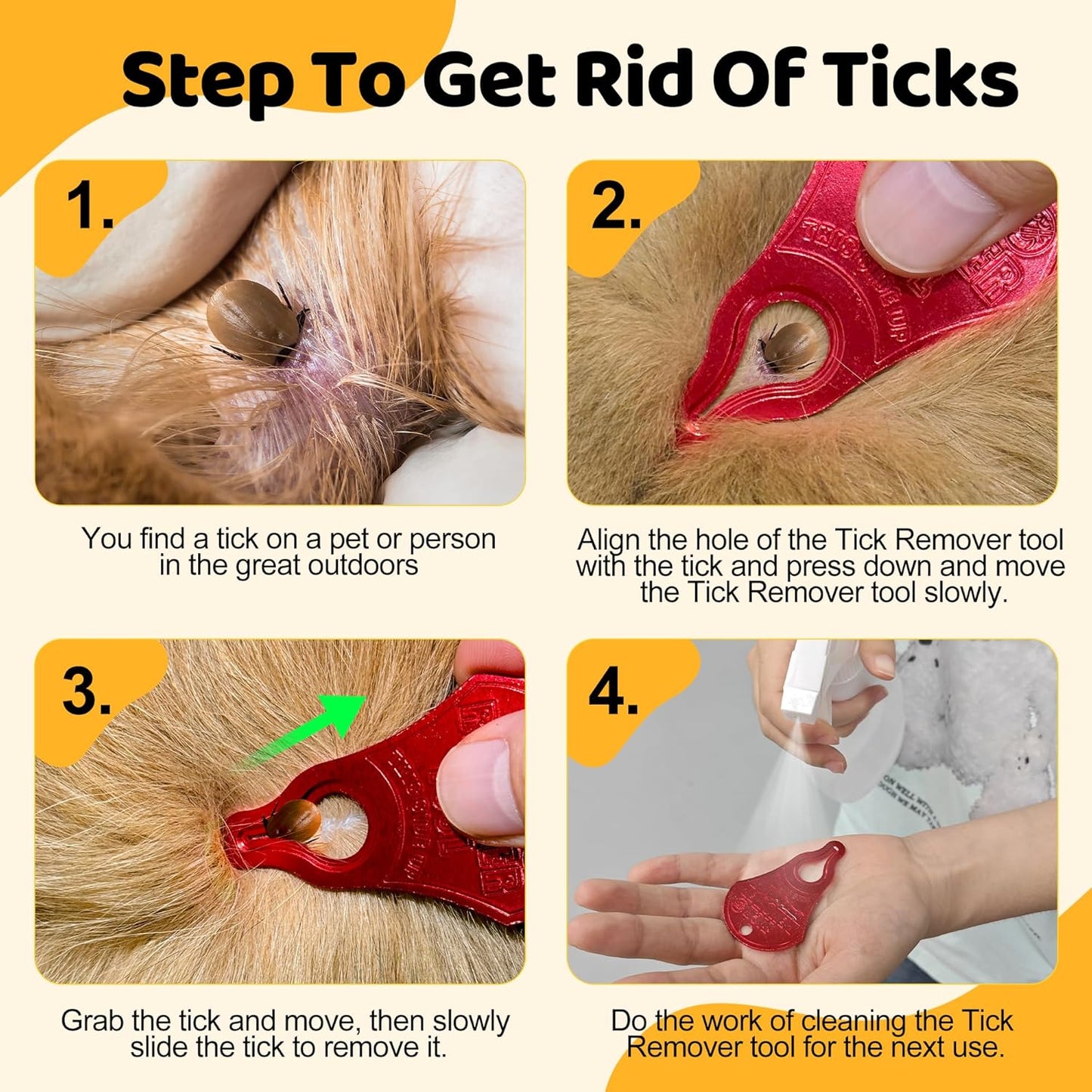 Tick Removal Tool - Safe, Portable & Durable Tick Remover for Humans & Pets