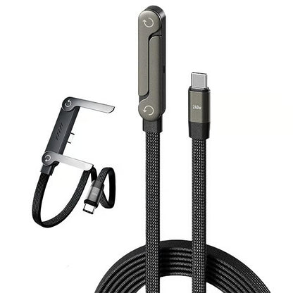 💥Last day 49% off💯-240W super fast charging 360 rotating invisible stand detachable two in one charging cable
