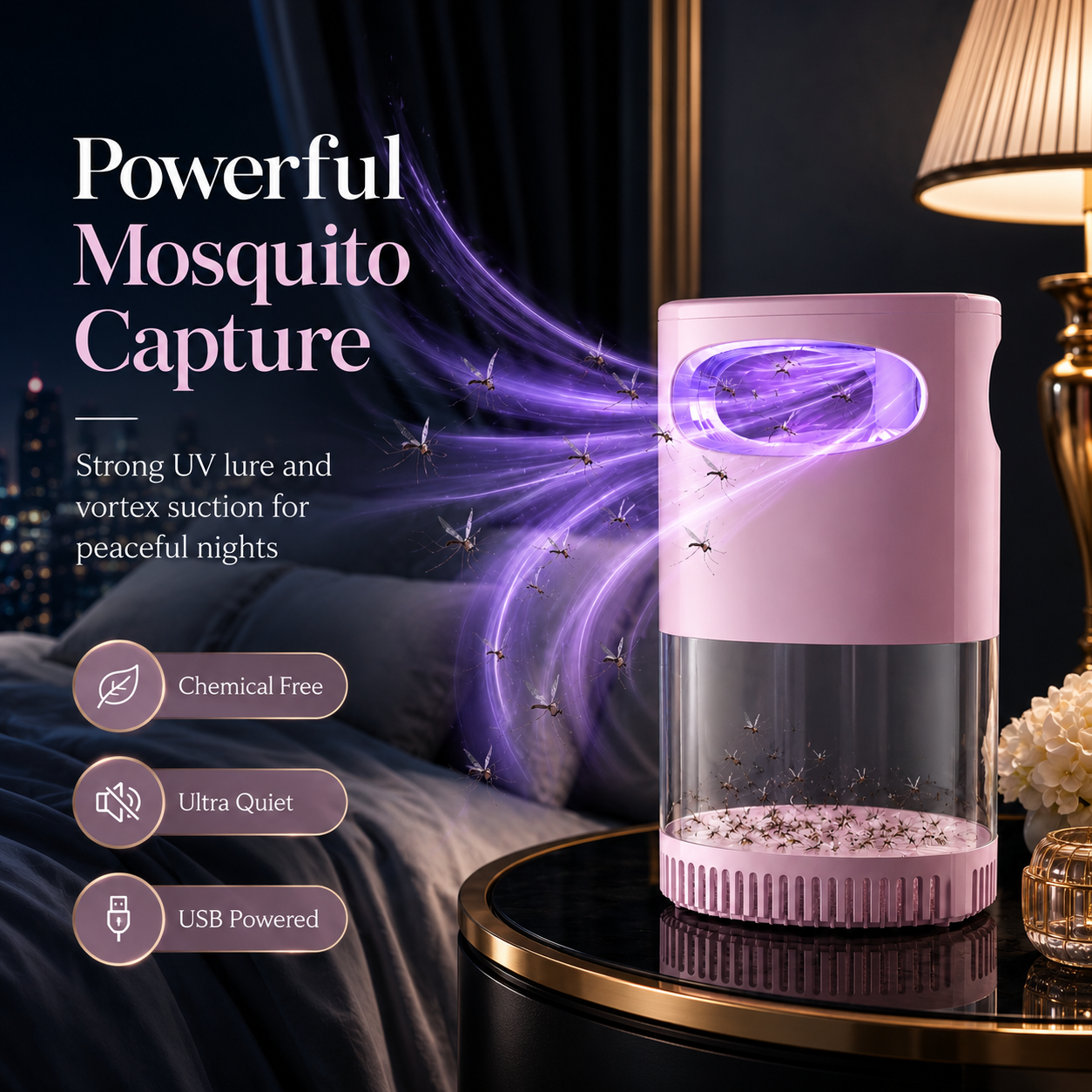 🌙SAVE 49% NOW🔥Quiet UV Mosquito Trap – Chemical-Free & Safe for Kids & Pets🦟
