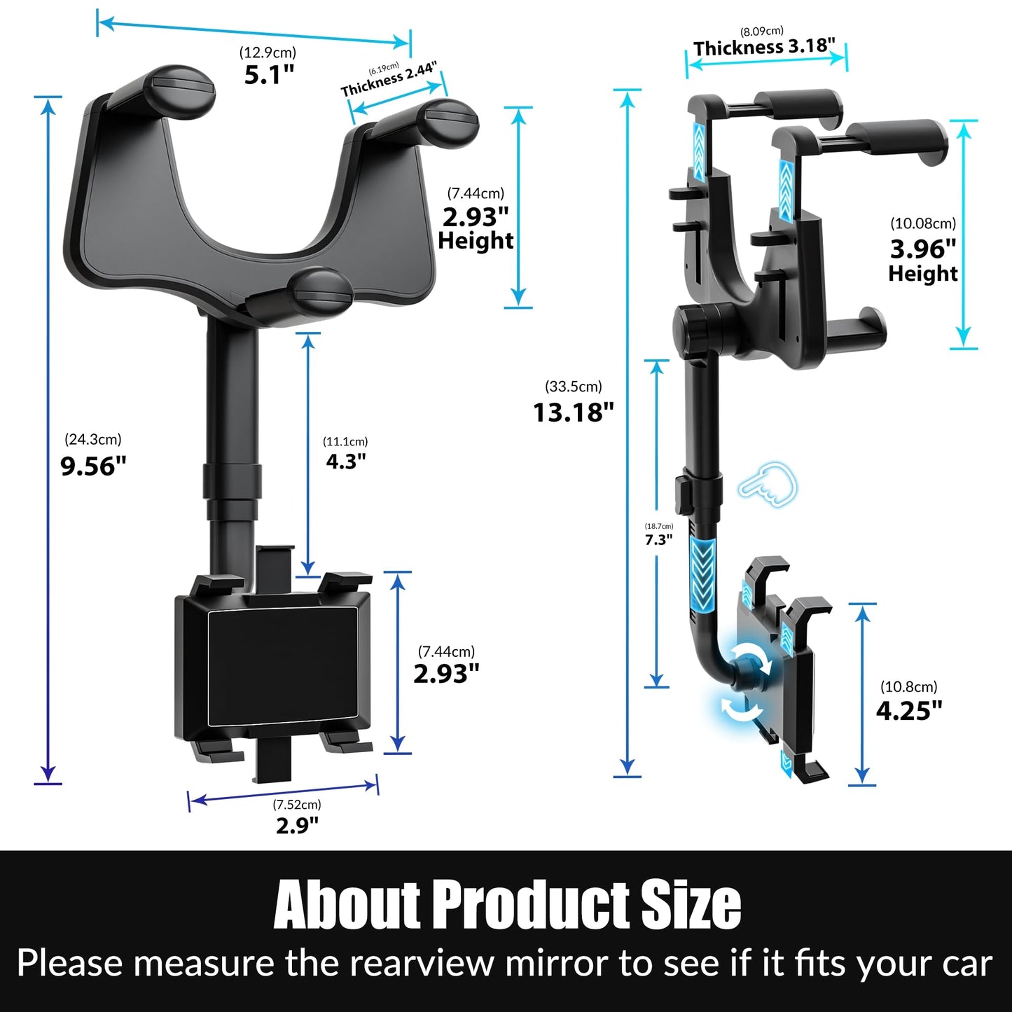 Rear View Mirror Phone Holder