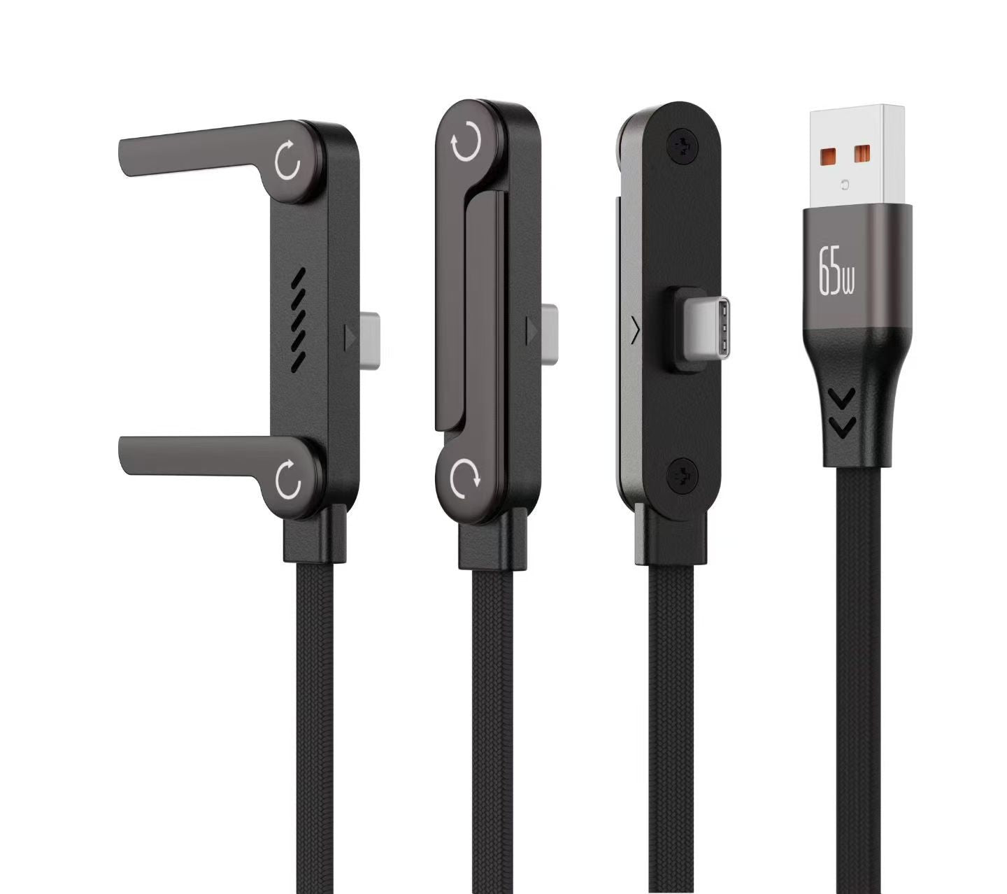 💥Last day 49% off💯-240W super fast charging 360 rotating invisible stand detachable two in one charging cable