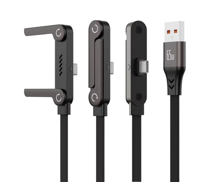 💥Last day 49% off💯-240W super fast charging 360 rotating invisible stand detachable two in one charging cable