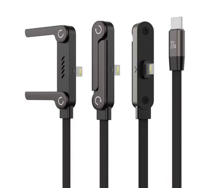💥Last day 49% off💯-240W super fast charging 360 rotating invisible stand detachable two in one charging cable