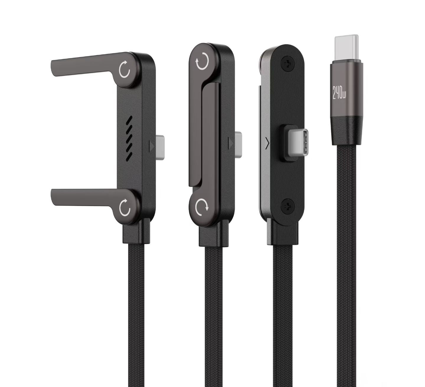 💥Last day 49% off💯-240W super fast charging 360 rotating invisible stand detachable two in one charging cable