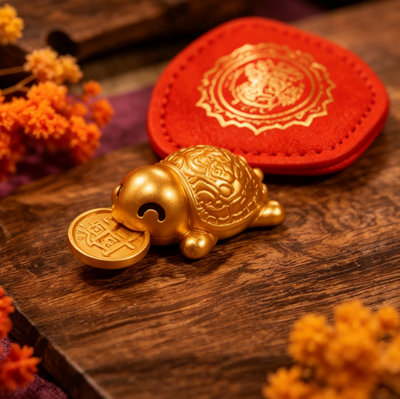 2026 Golden Turtle Charm – Bites onto Luck, Never Lets Go
