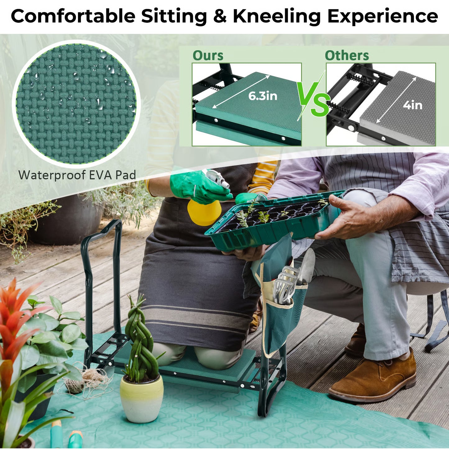 Upgraded Garden Kneeler and Seat with Soft Pad