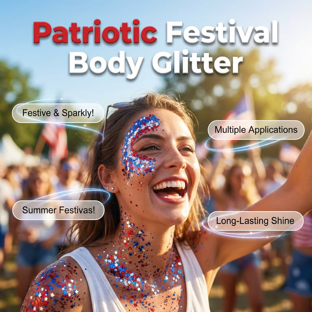 🎉News Last Day 49%off💯- 3-in-1 patriotic glow red white blue glitter body stick