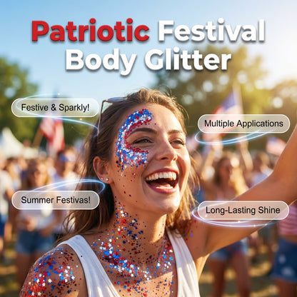 🎉News Last Day 49%off💯- 3-in-1 patriotic glow red white blue glitter body stick