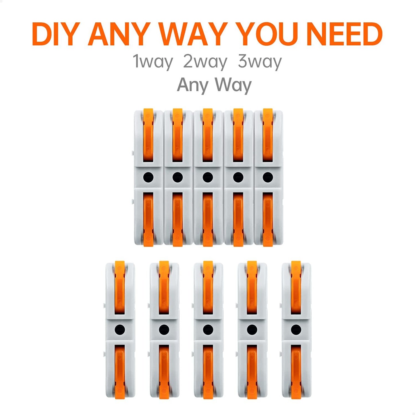 Universal Quick Lever Electrical Wire Connectors (24-12 AWG)  + Wire Stripper