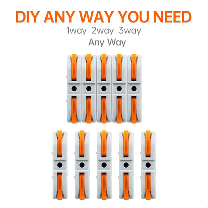 Universal Quick Lever Electrical Wire Connectors (24-12 AWG)  + Wire Stripper