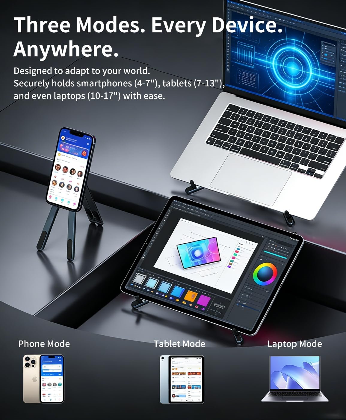 Foldable, Magnetic, and Built to Go🔥3-in-1 Magnetic Foldable Laptop Stand
