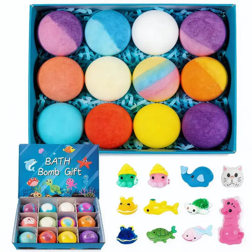 🛁 Natural Bath Bombs for Kids with Mega Bubbles & Surprise Inside ✨